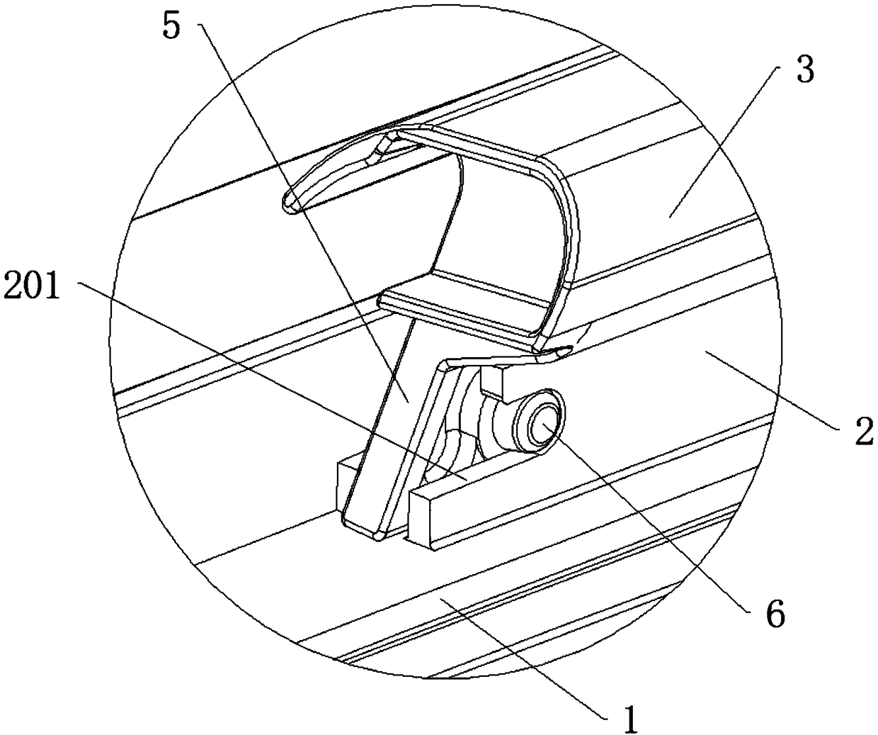 Rubber strip clamping type automobile sunroof guide rail