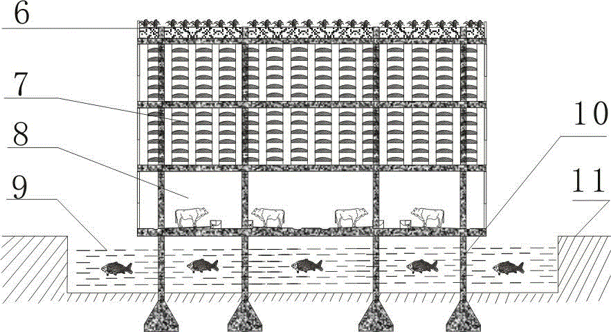 Three-dimensional circulating planting and breeding technology