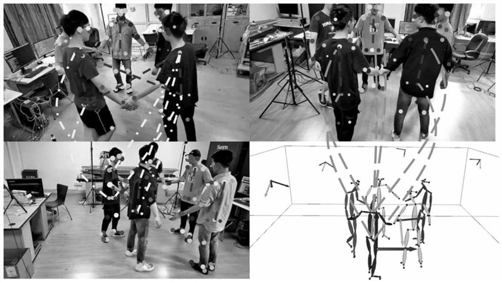 Multi-view human body motion capture method based on key point clustering