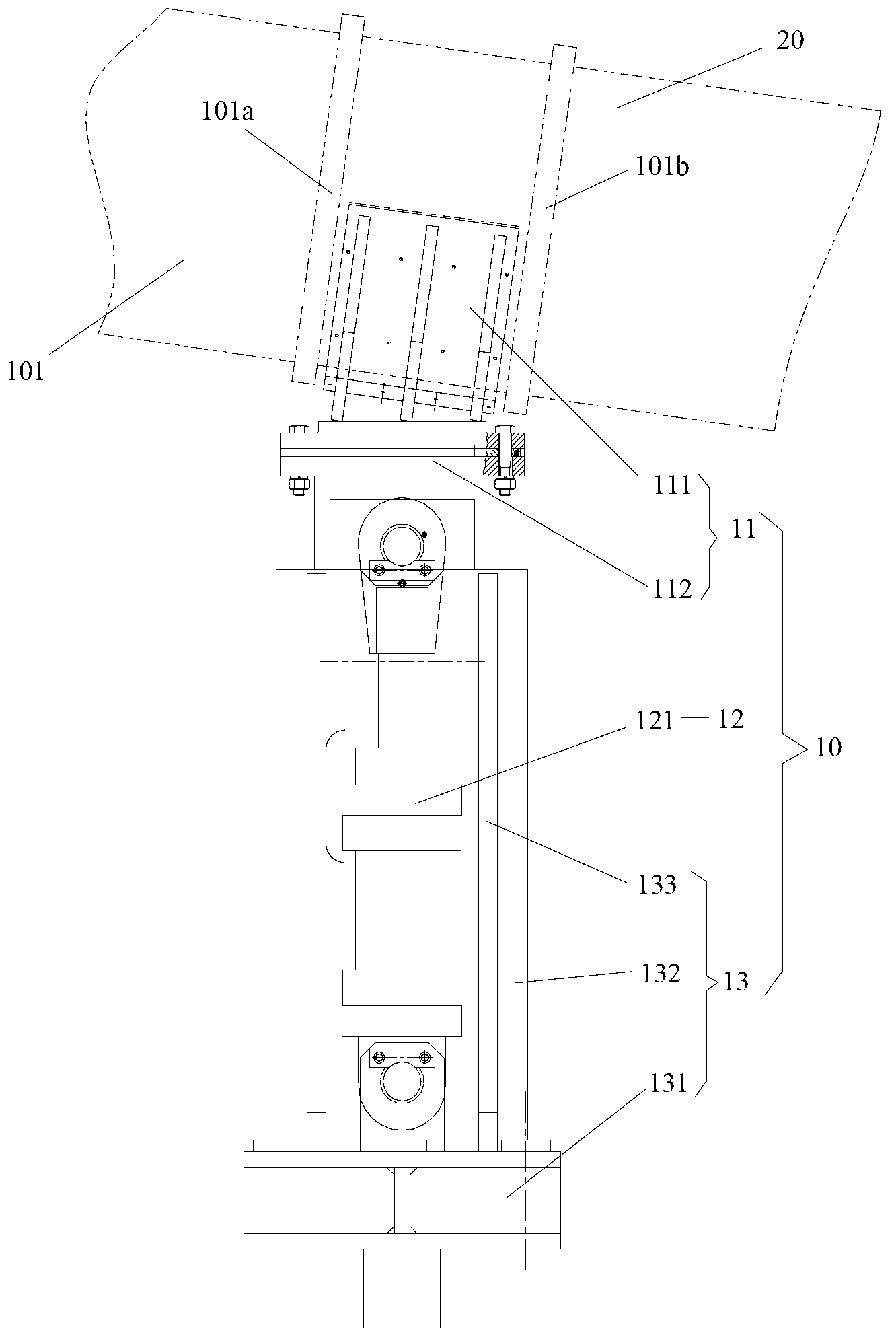 Hydraulic supporting control mechanism of roller connecting shaft and relevant puncher and relevant pipe milling machine