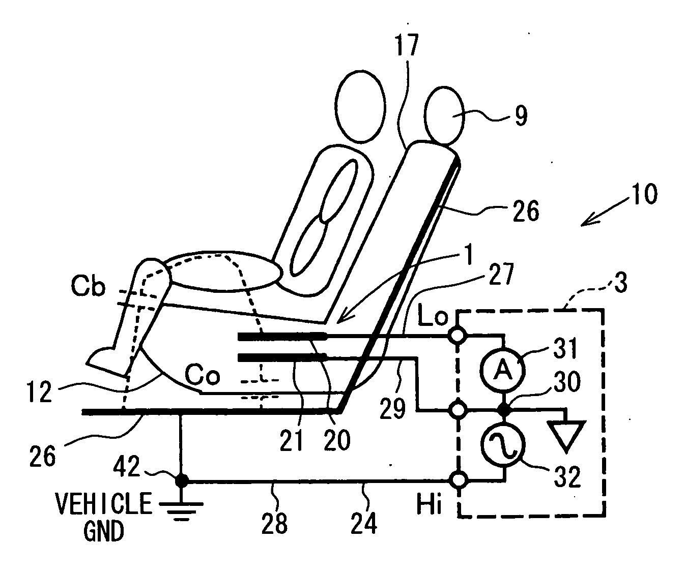 Capacitance-based sensor and occupant sensing system