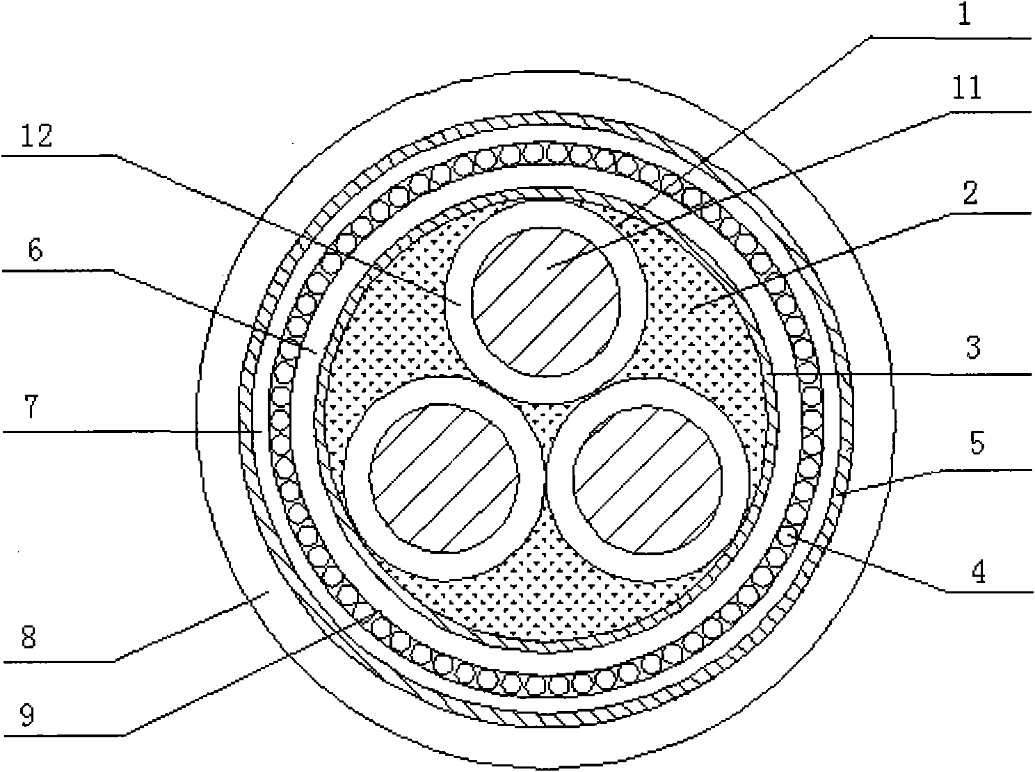 Lightning protection power cable with reinforced layer