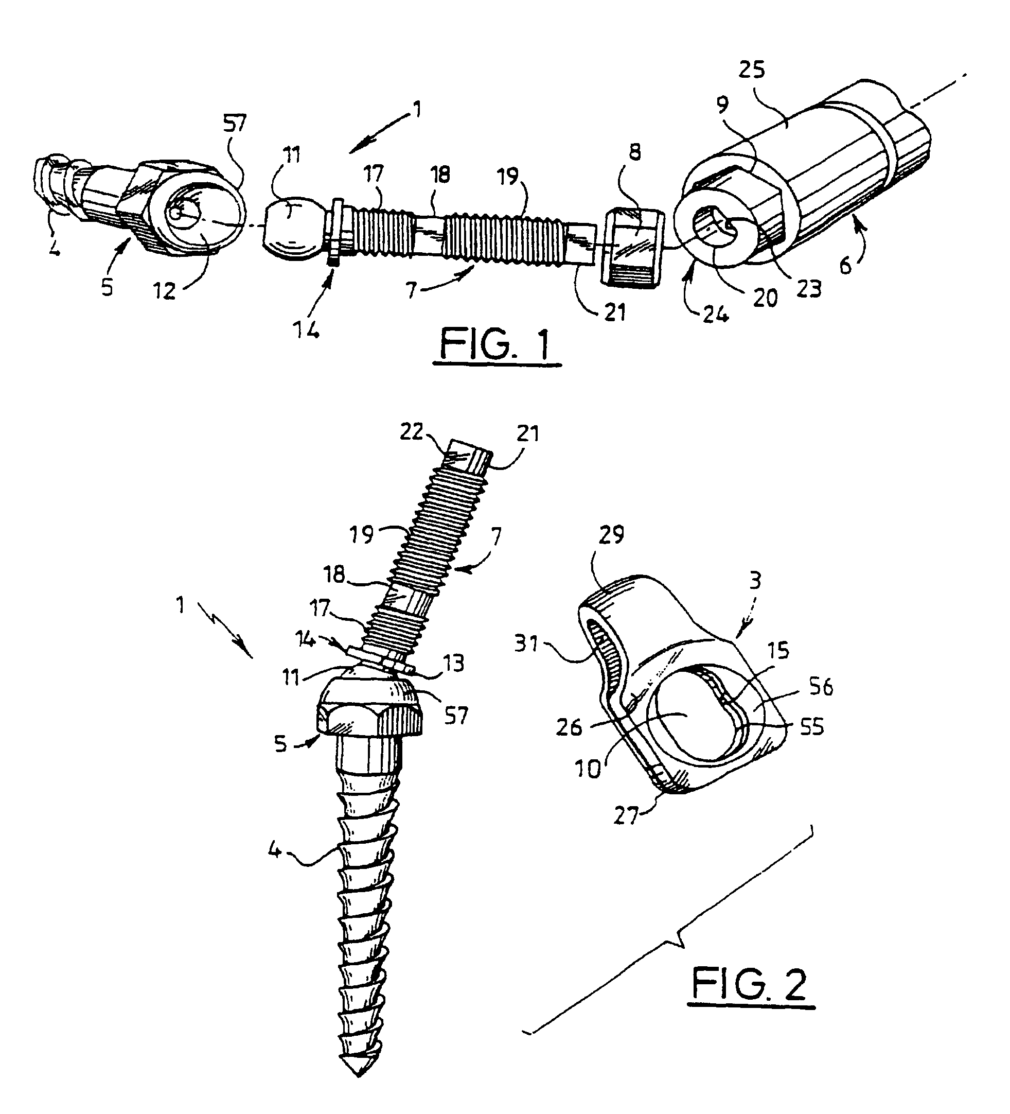 Multidirectional adaptable vertebral osteosyntsis device with reduced space requirement