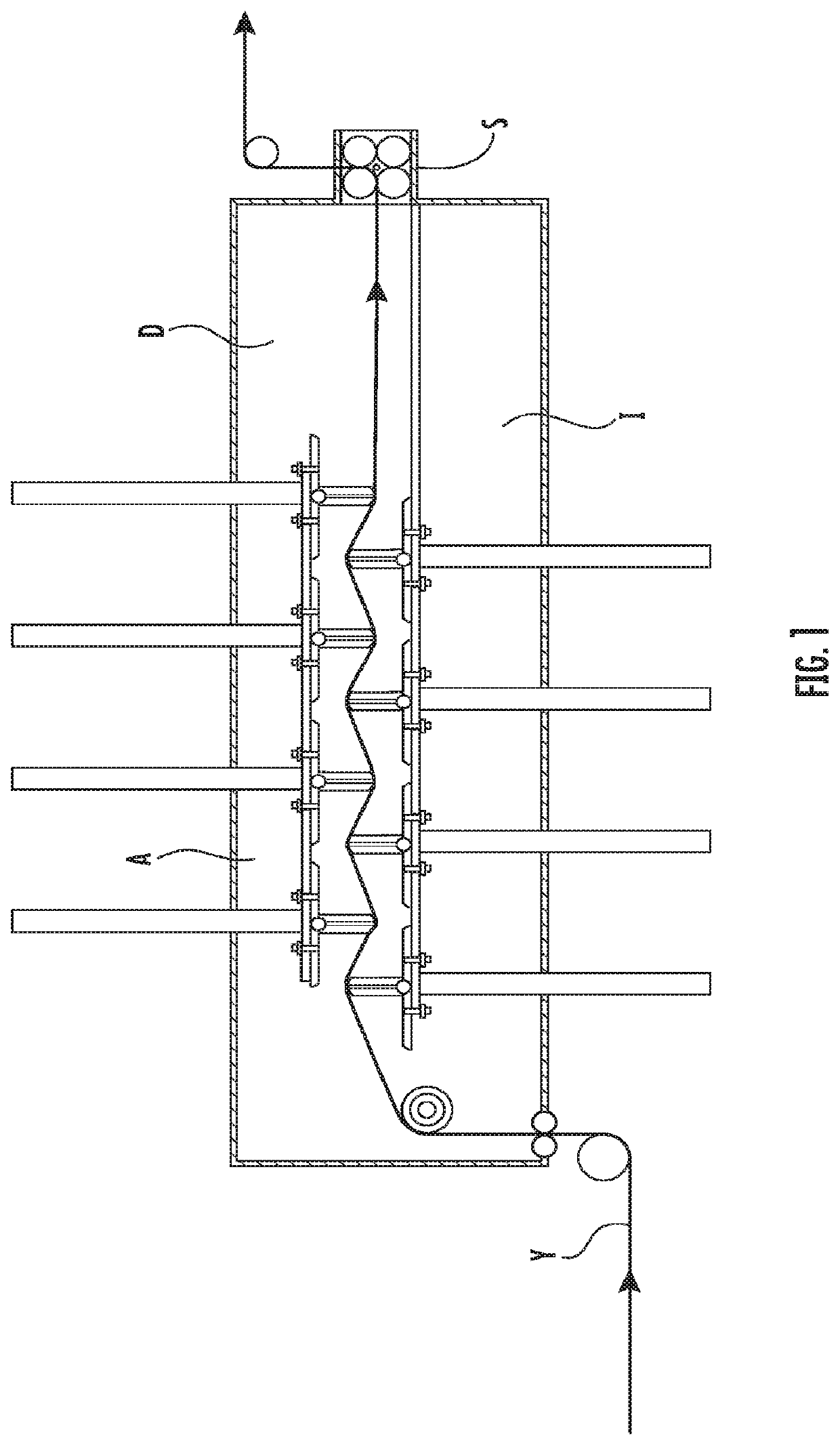 Dye fixing section for an indigo dyeing machine