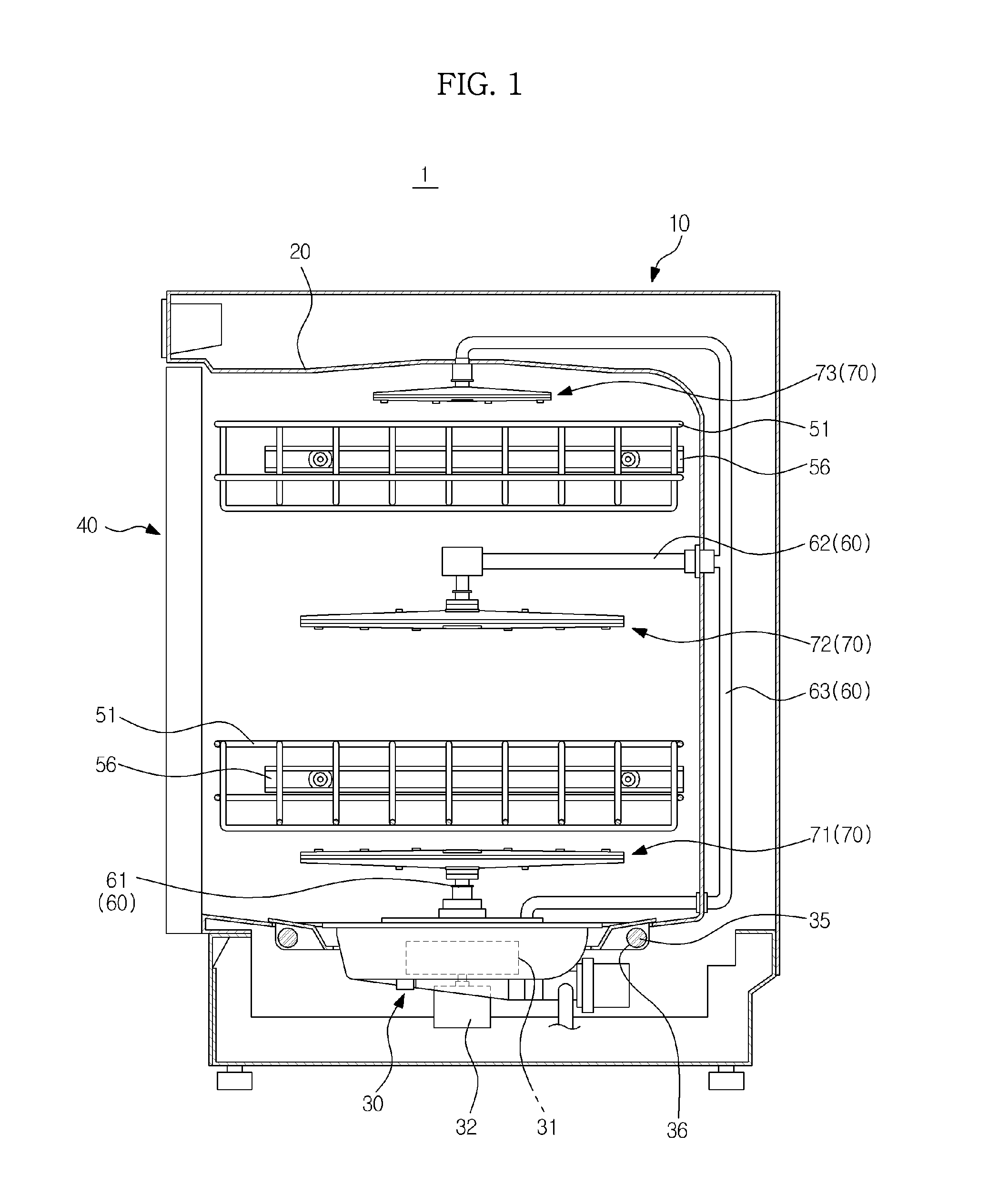 Nozzle assembly for dishwasher and dishwasher having the same