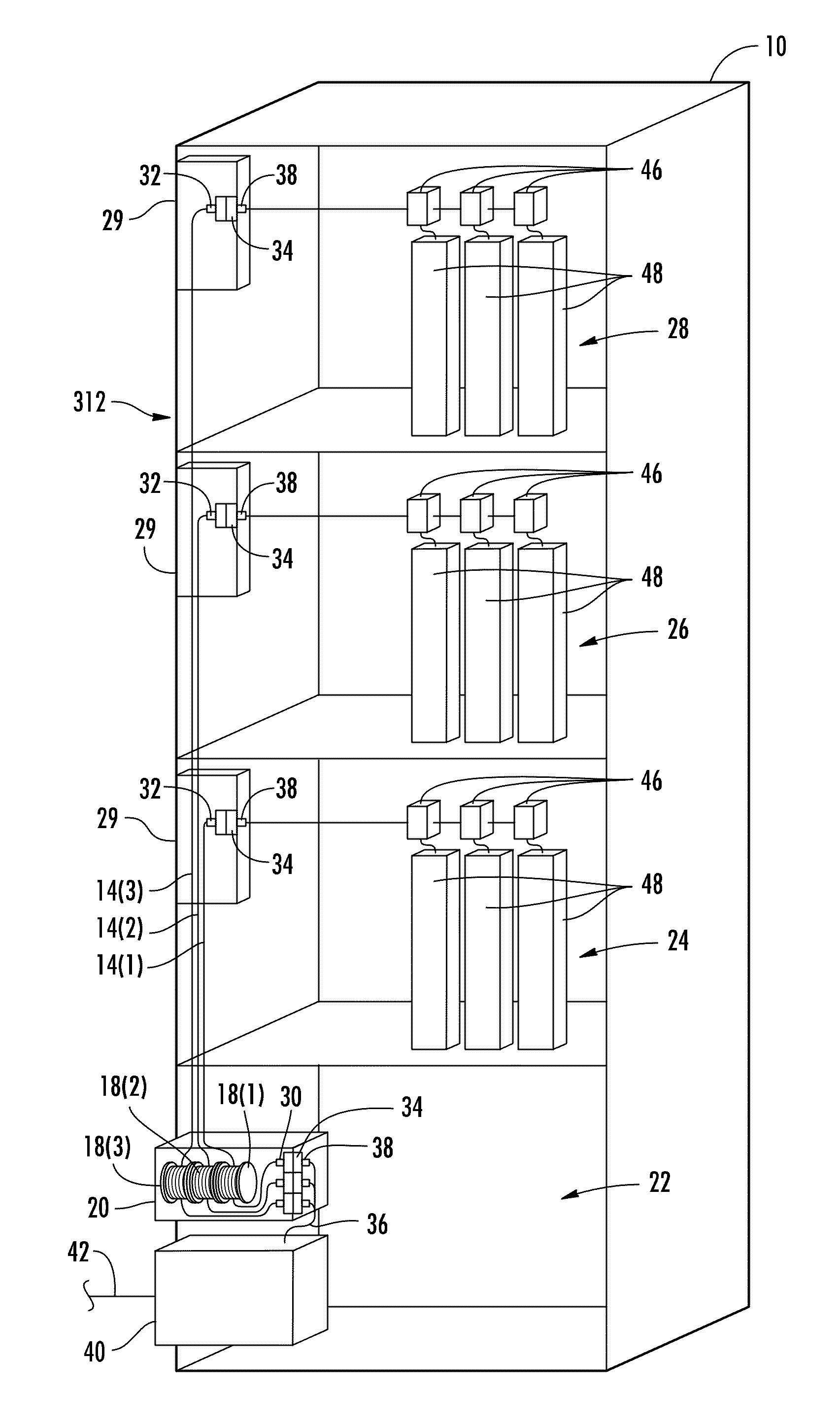 Fiber optic distribution network for multiple dwelling units