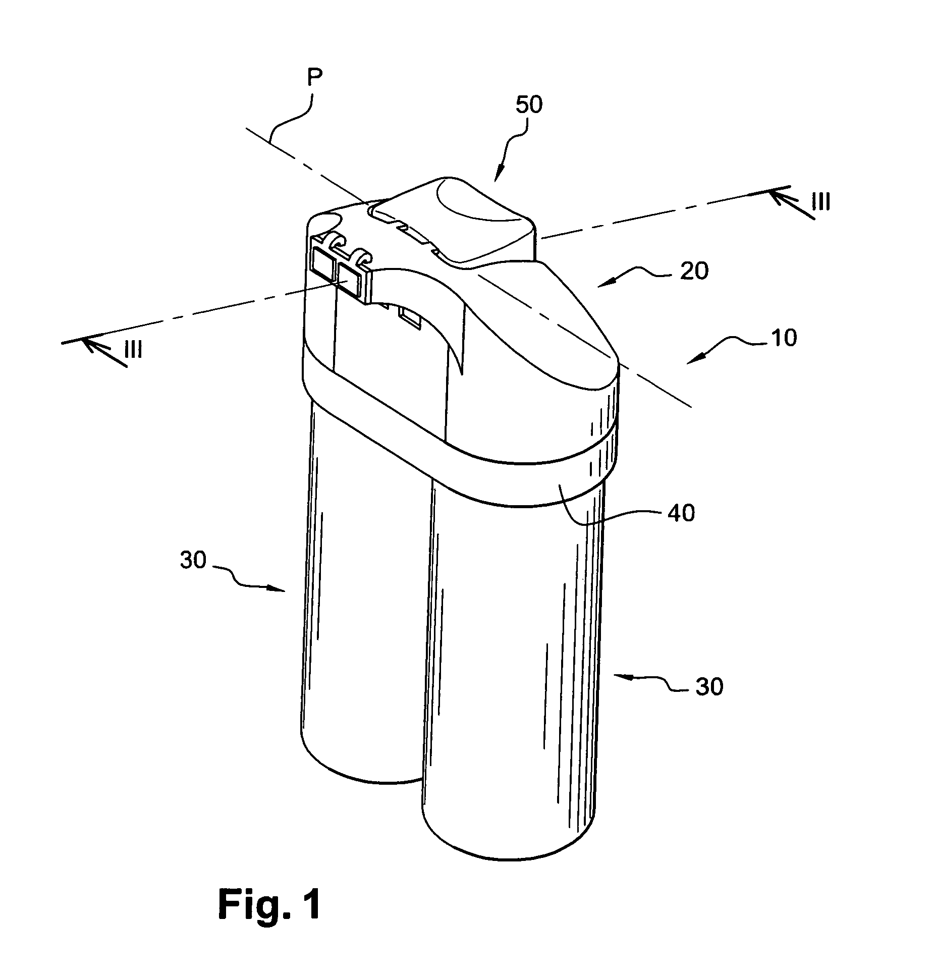 Distribution assembly intended for contemporaneous distribution of two products