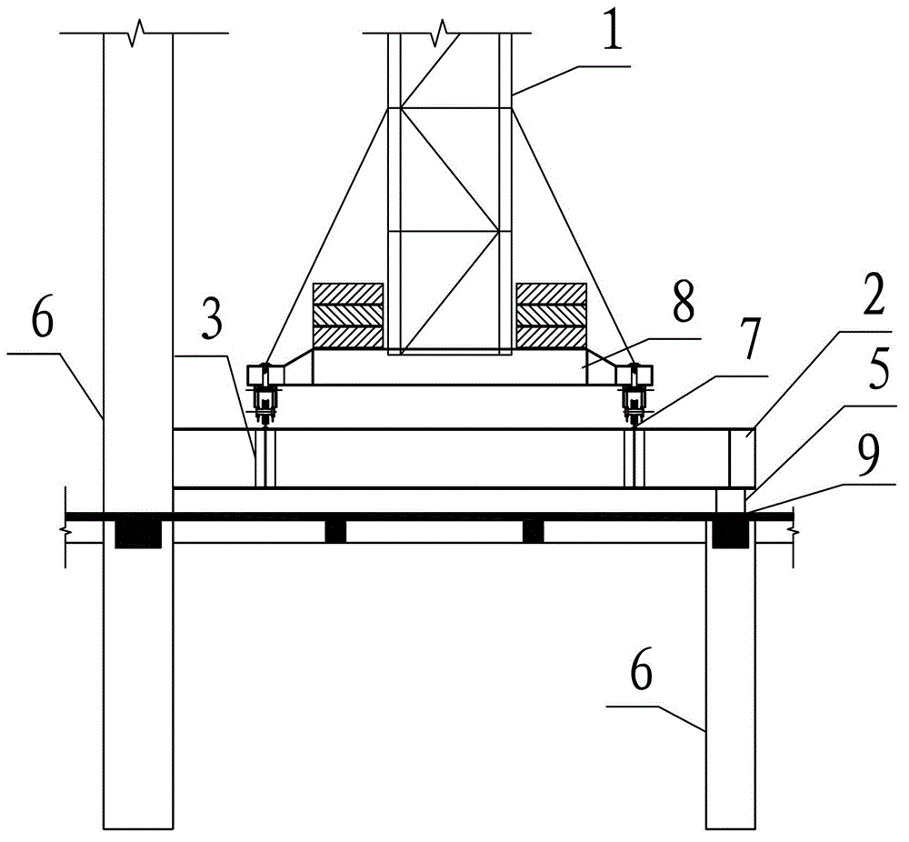 Device for realizing operation of mobile tower crane on structural floor and construction method