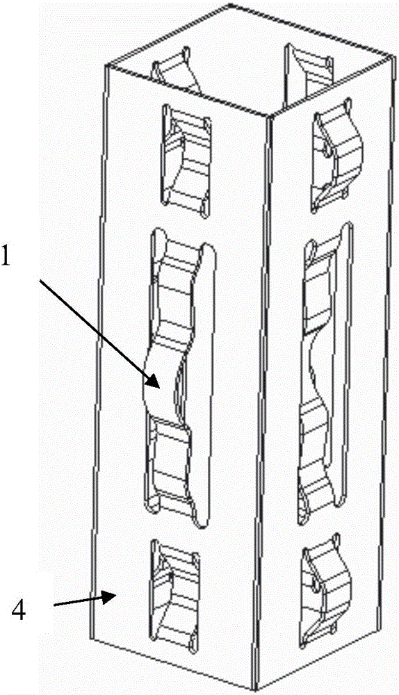 Three-arc spring for grid positioning and utilization method of three-arc spring