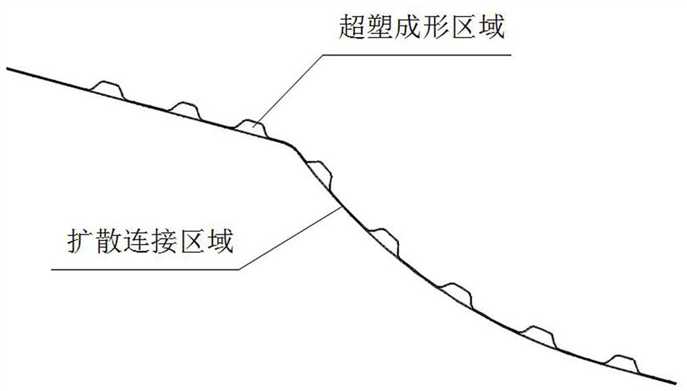 Preparation method of curved web surface titanium alloy superplastic forming-diffusion bonding blank