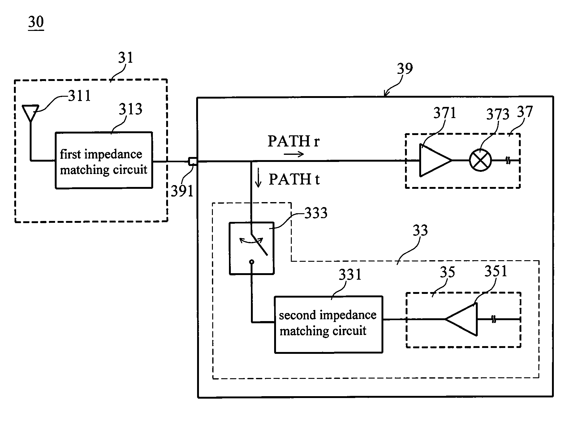 Front-end circuit of the wireless transceiver