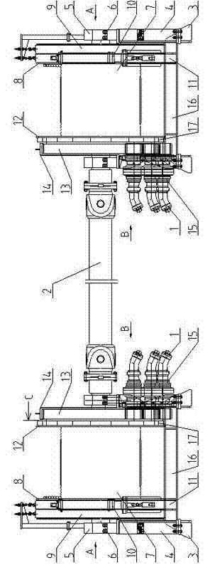 Novel large-tonnage duplex luffing mechanism used for pile-surrounding type crane