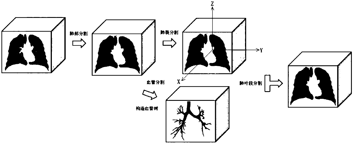 Output method and device in lung segment segmentation of CT image