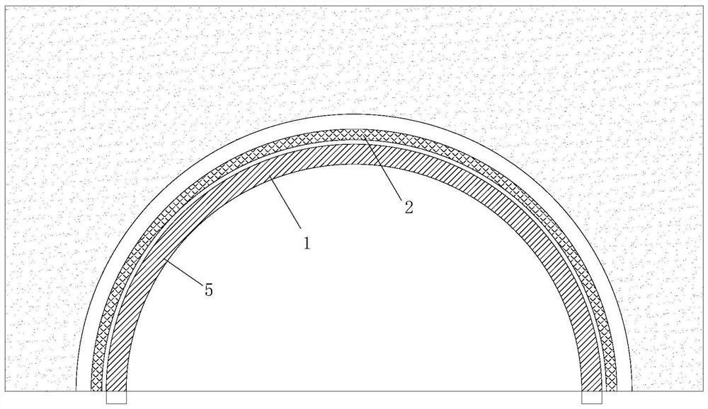 Membrane bag concrete and corrugated steel plate combined tunnel preliminary bracing structure