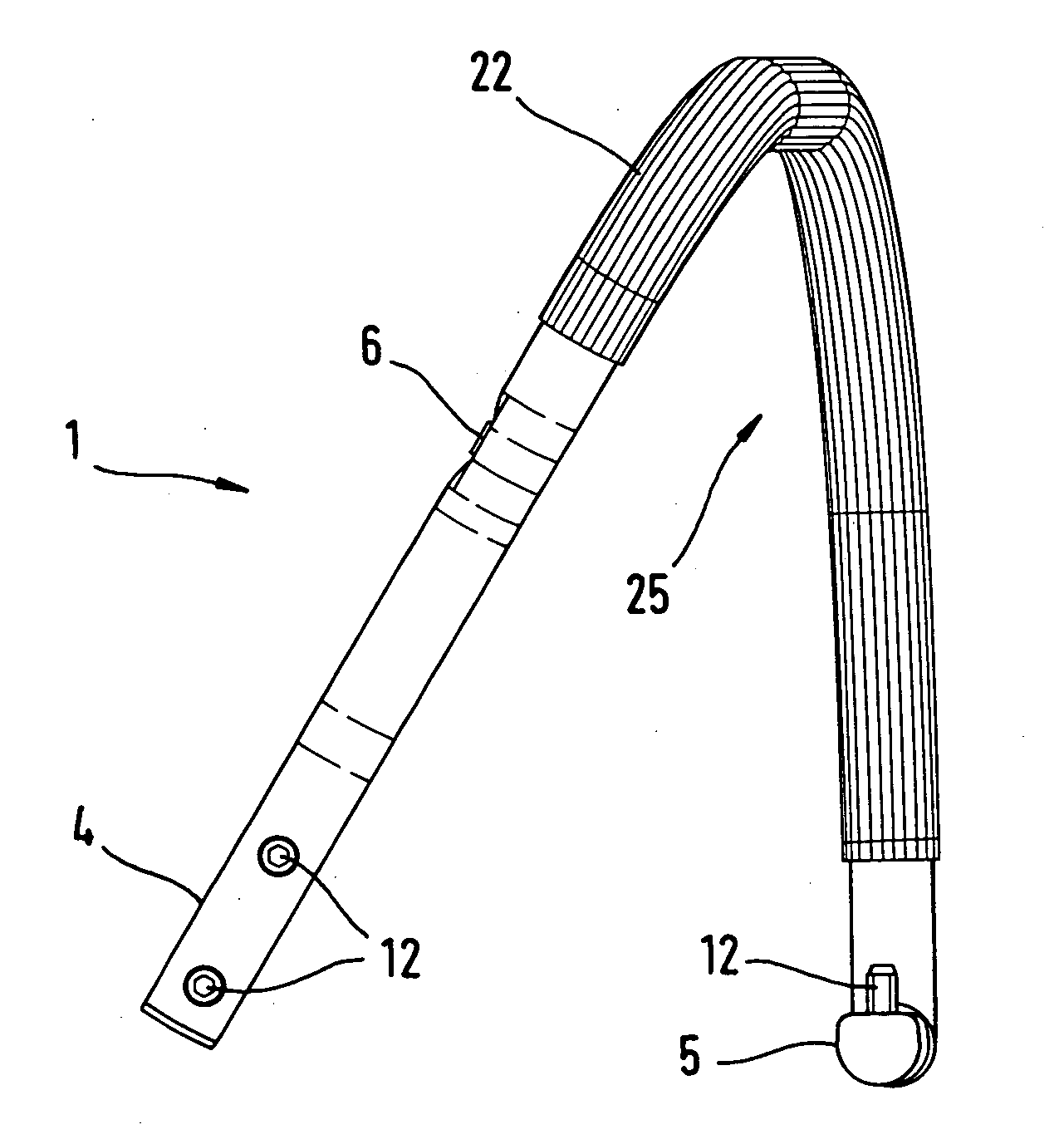 Tubular handle for a manually guided implement