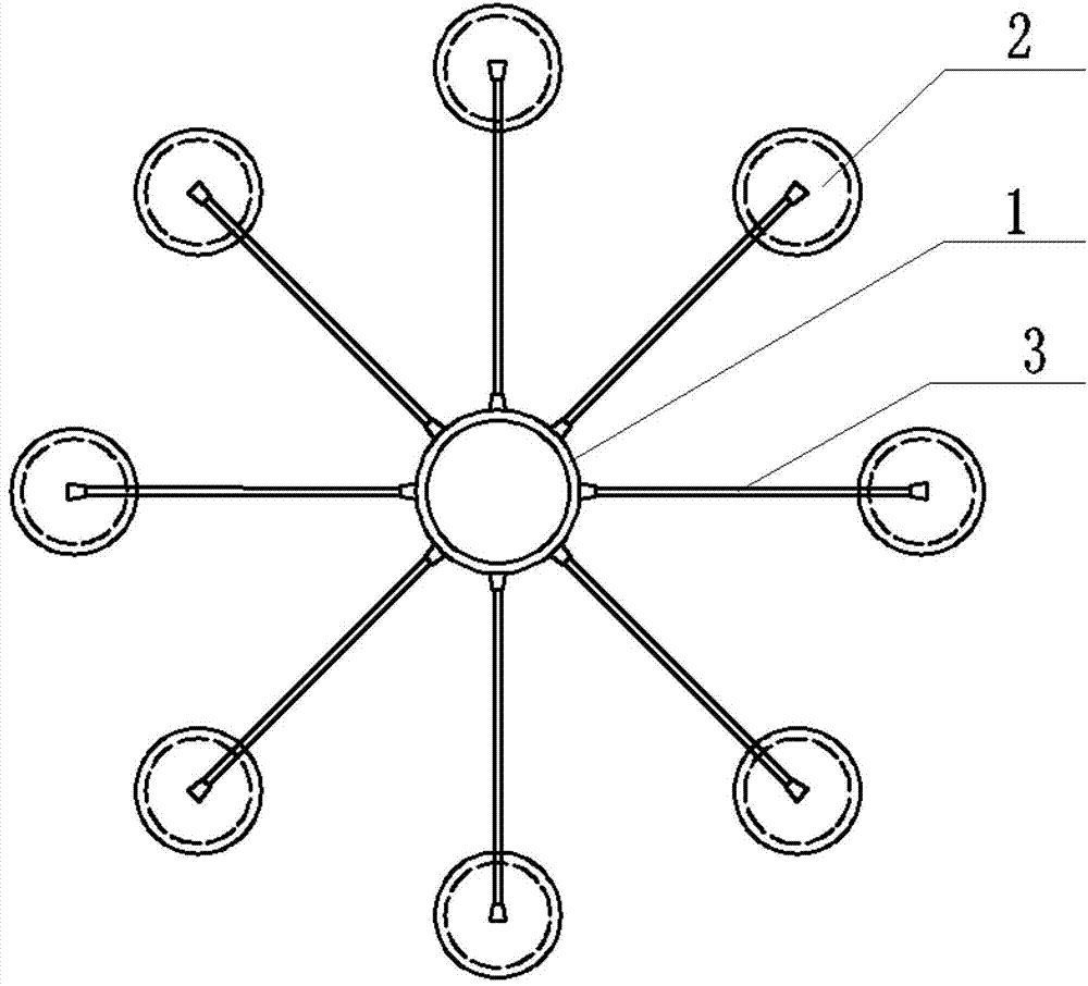 Offshore wind power foundation consisting of single pile, cylindrical foundations and anchor cable