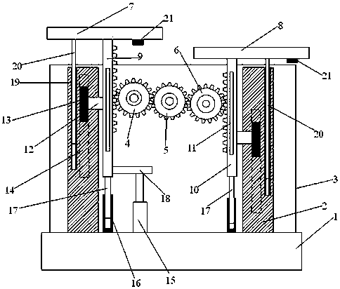 A reverse lifting device driven by a gear