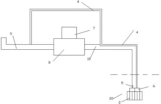 Water pumping device with layered structure sealing strip and connecting part with radial narrow slot