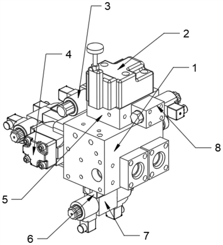 Pre-plasticized backpressure change-over valve block of injection molding machine