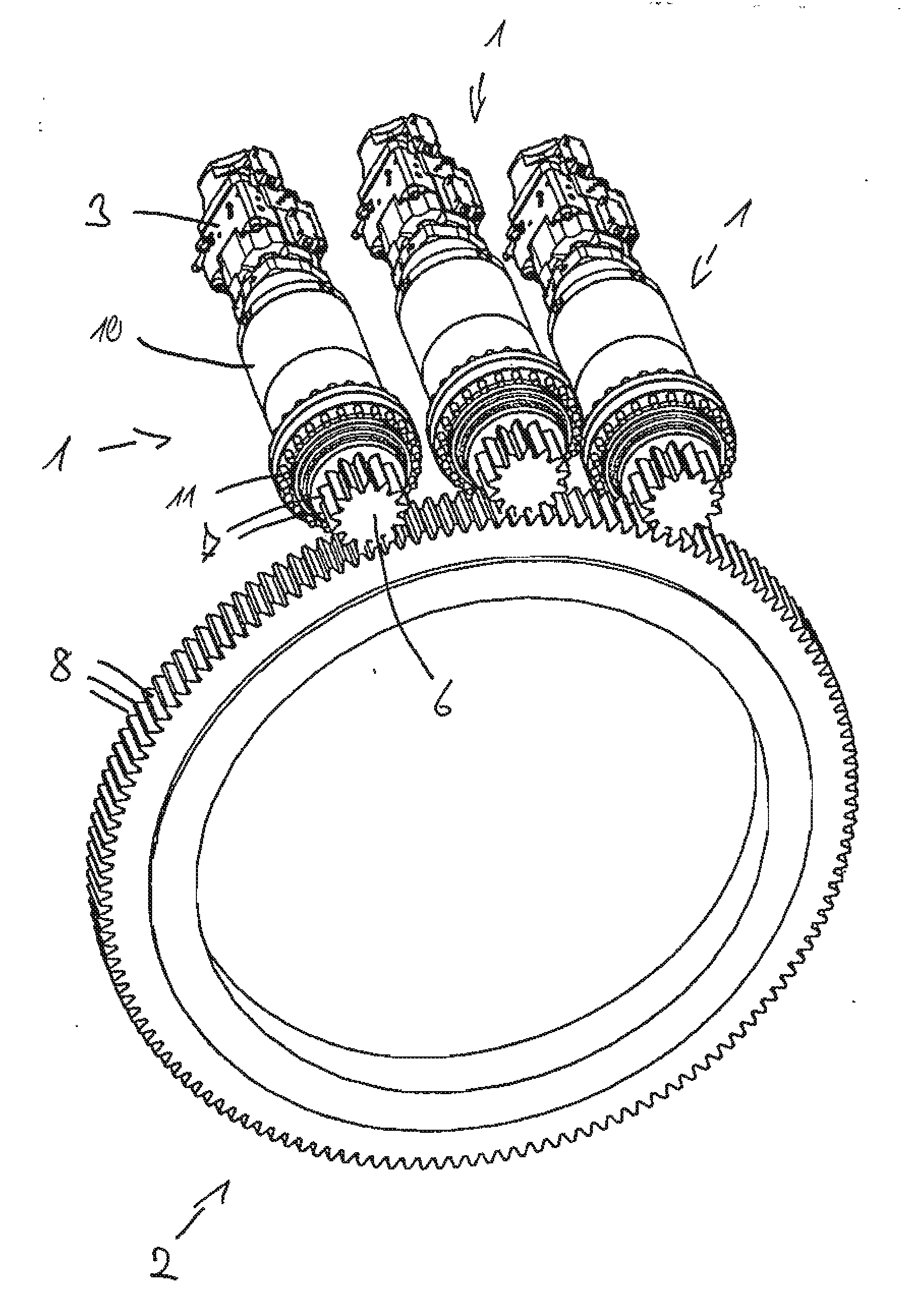 Drive unit with overload protection for driving a ring gear