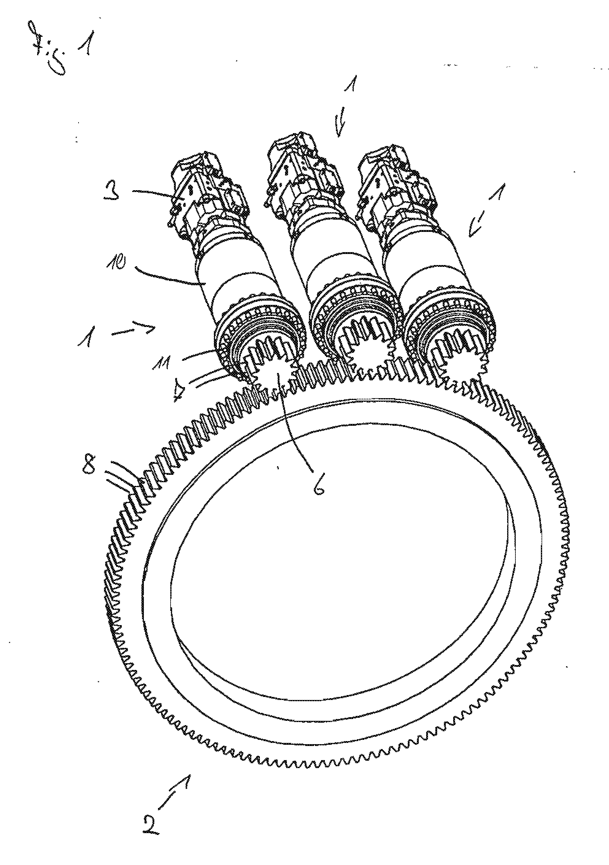 Drive unit with overload protection for driving a ring gear