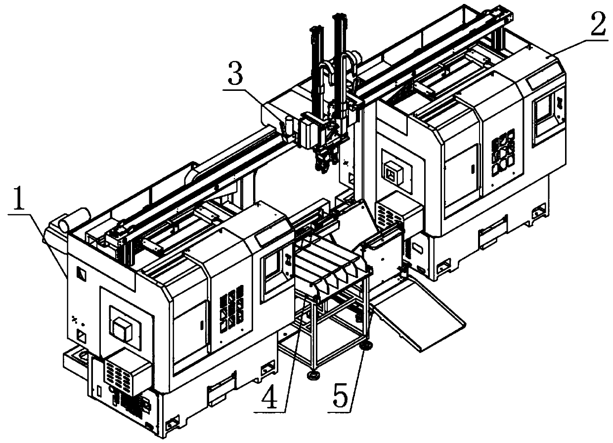 One-drive-two numerically controlled machining tool of multi-axis truss robot for large piston pin