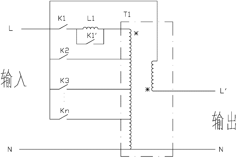 Voltage stabilizing device without harmonic pollution or instantaneous output voltage sag and voltage stabilizing method