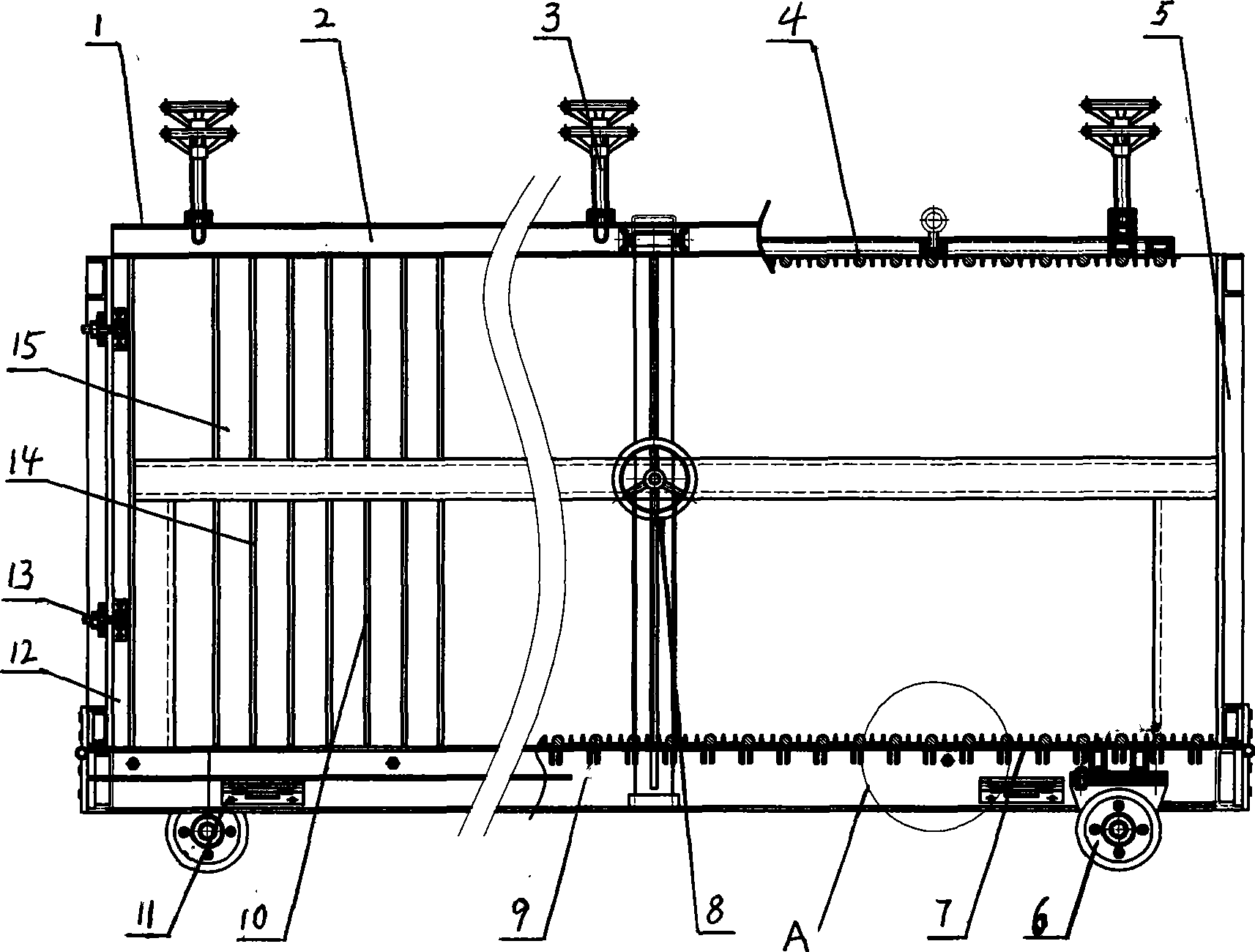 Method for pouring and molding large scale disposal wallboard and mould carriage thereof