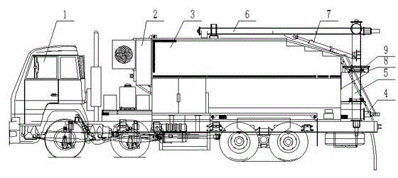 Elevated type on-site granular ANFO (Ammonium Nitrate Fuel Oil) explosive mixed loading automobile