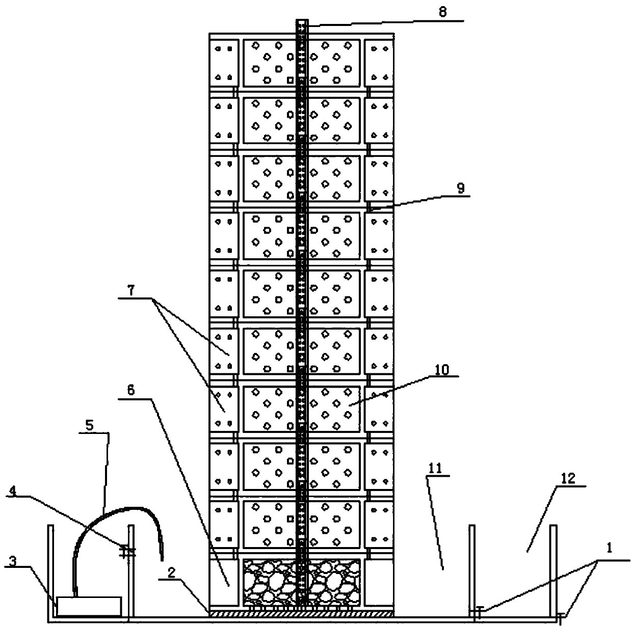 Progressive dry-wet cycle test device and use method