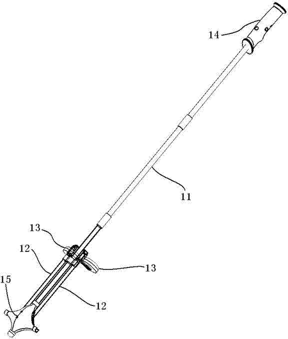 Blind crutch with stretchable cross rod