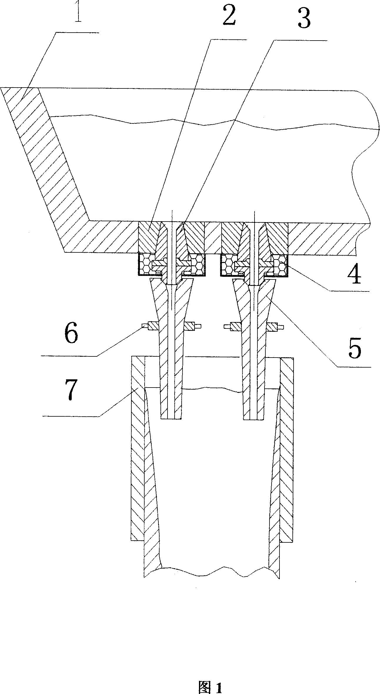 Fast sprue-replacing casting method and device for continuous irregular blank casting ladle