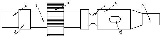 Special gear acceleration assembly connecting shaft