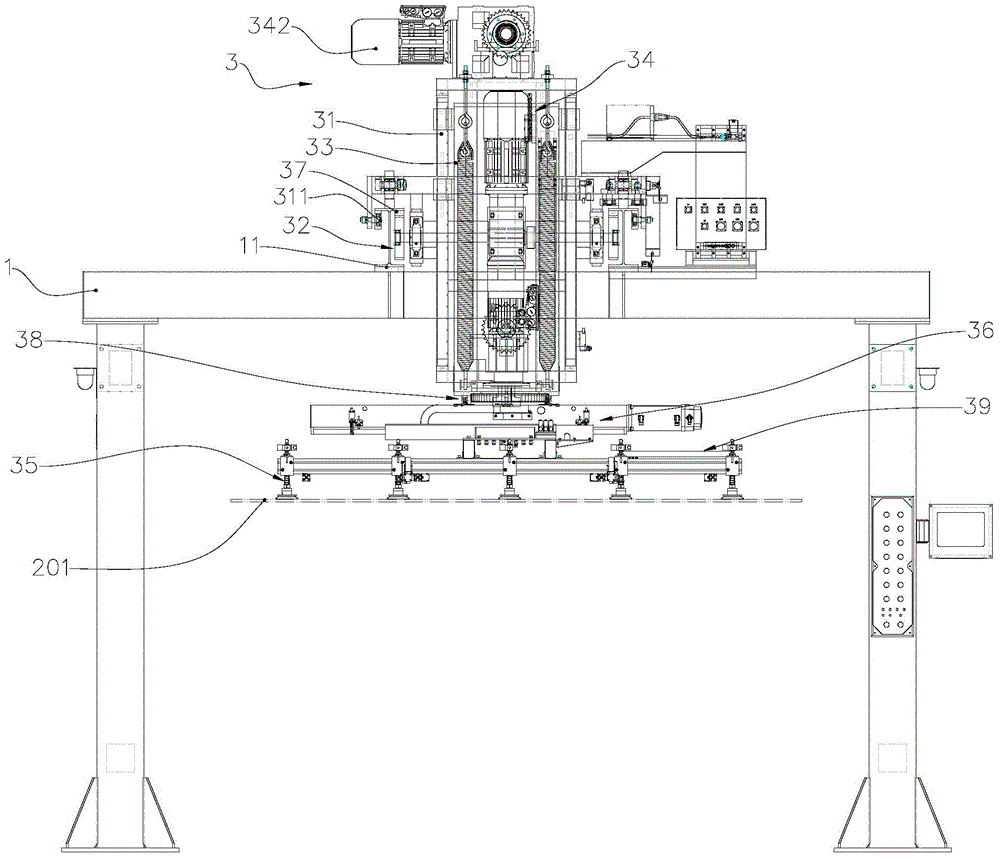 Full-automatic horizontal glass stacking machine and glass stacking method