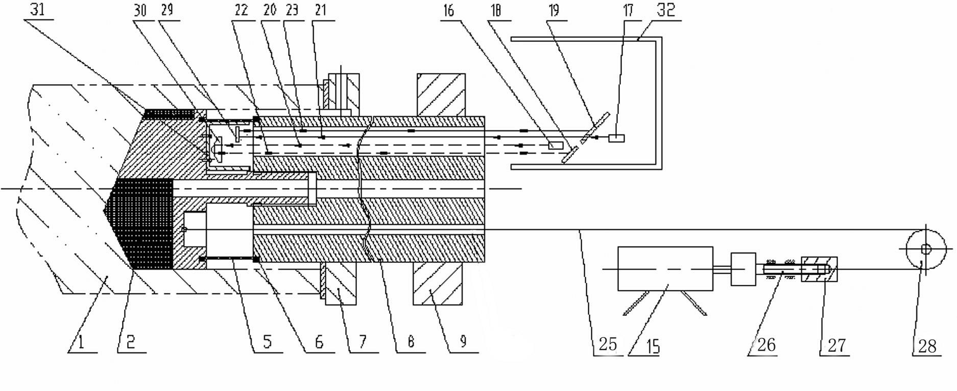 Online detection and correction system for laser-guided deep-hole drilling