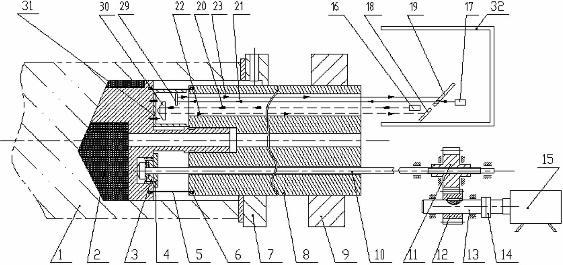 Online detection and correction system for laser-guided deep-hole drilling