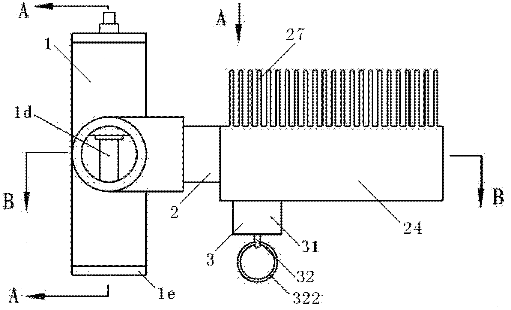 Unloading valve with cooling and automatic drain