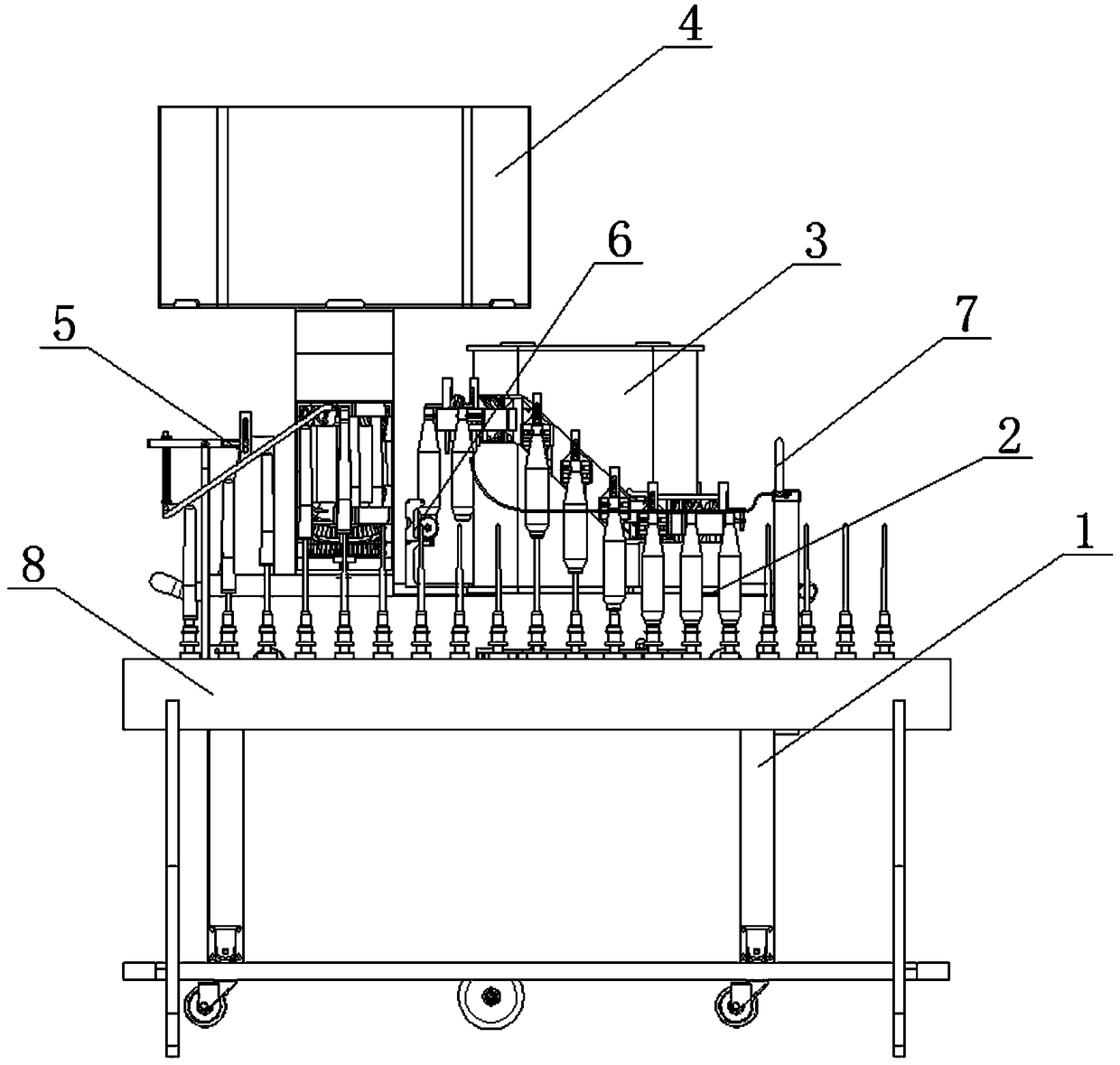 Yarn pressing device for worsted doffer