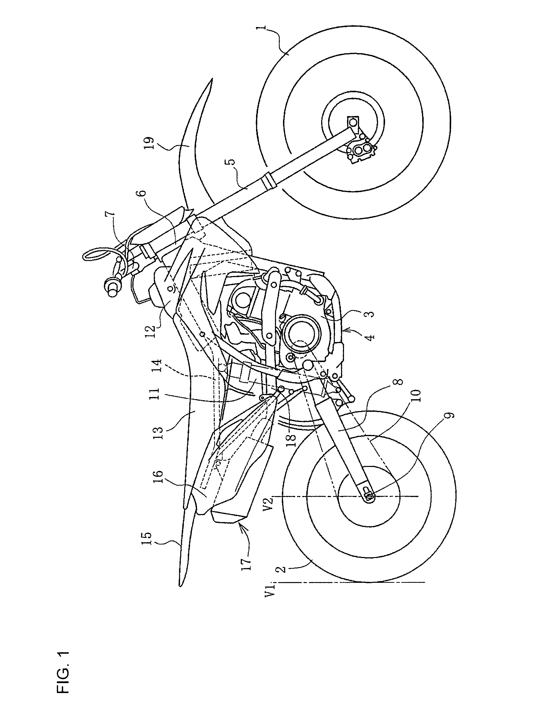 Muffler device for motorcycle