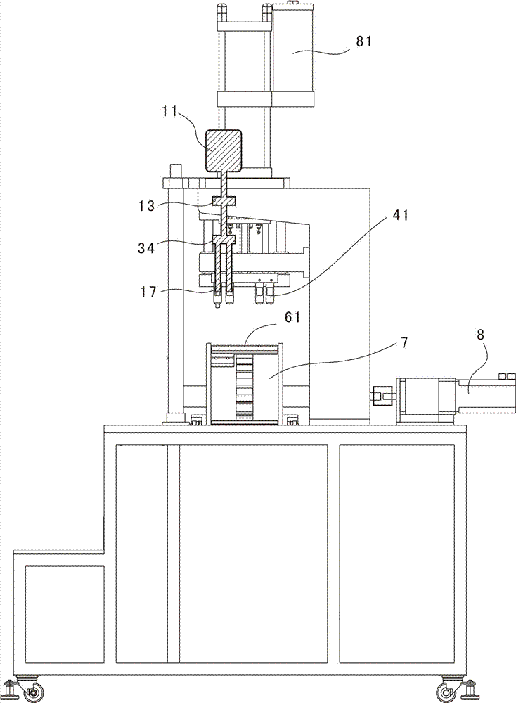 A method and device for automatic alignment of riveting punches for brake pads