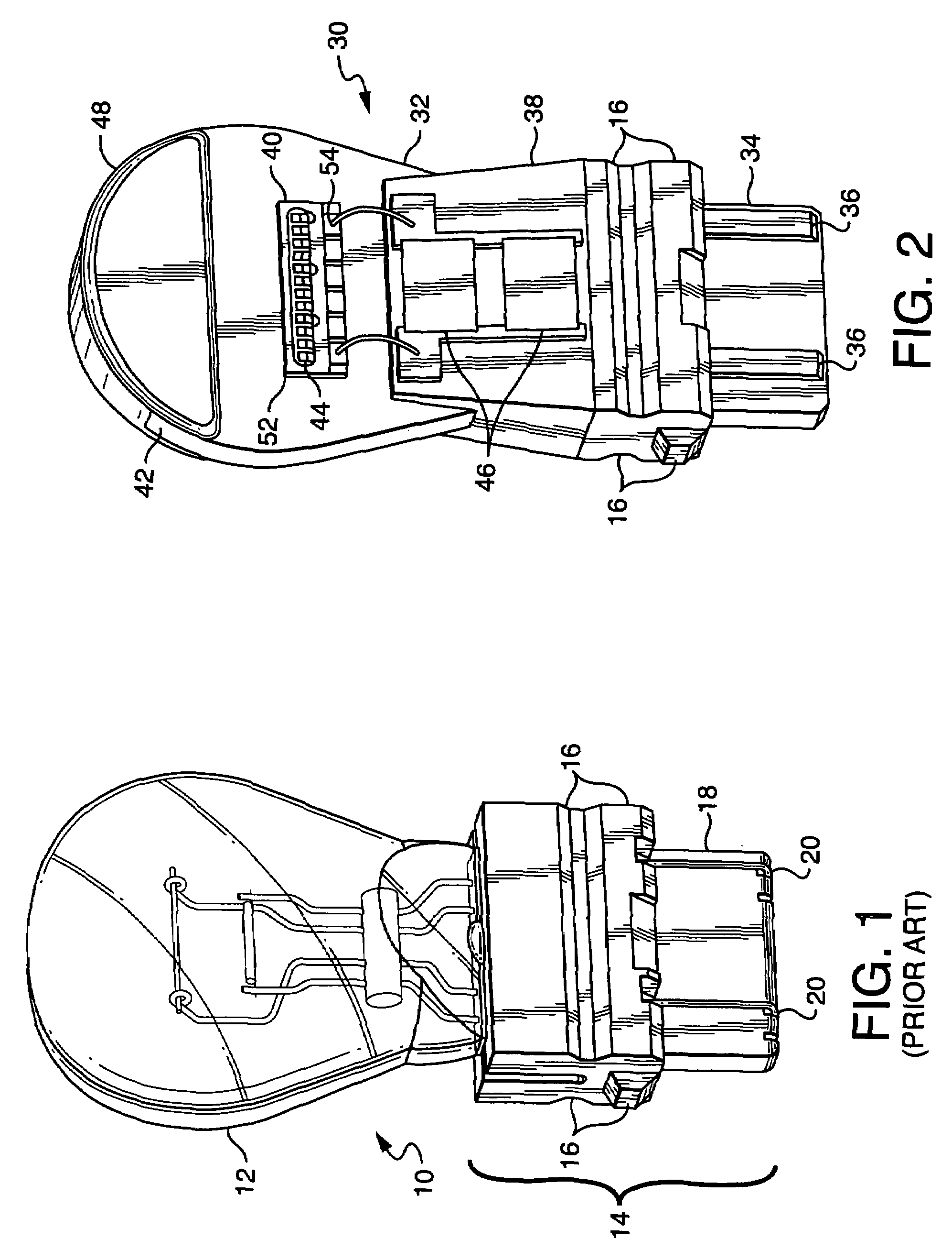 Wedge-based lamp with LED light engine and method of making the lamp