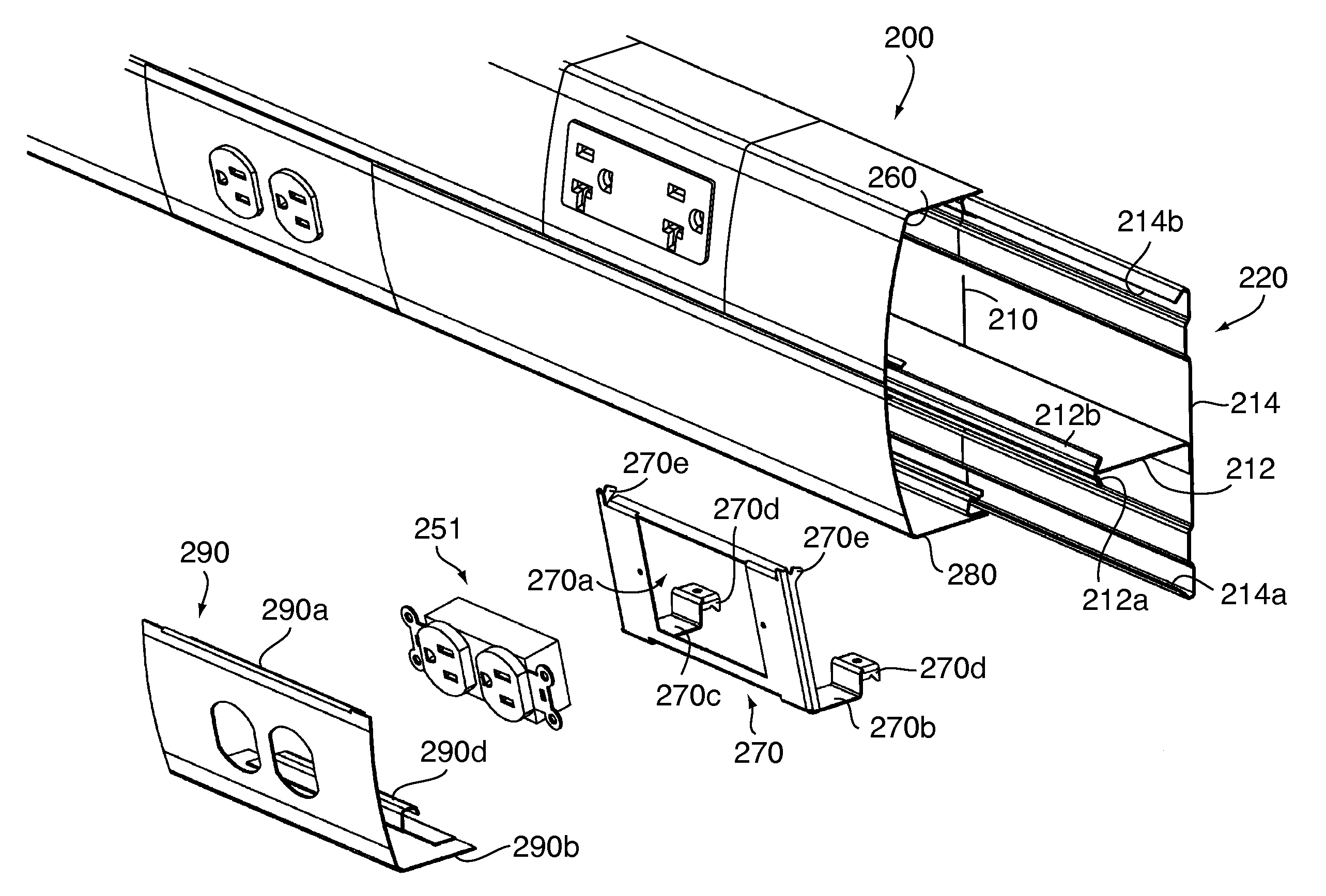 Modular raceway with base and integral divider