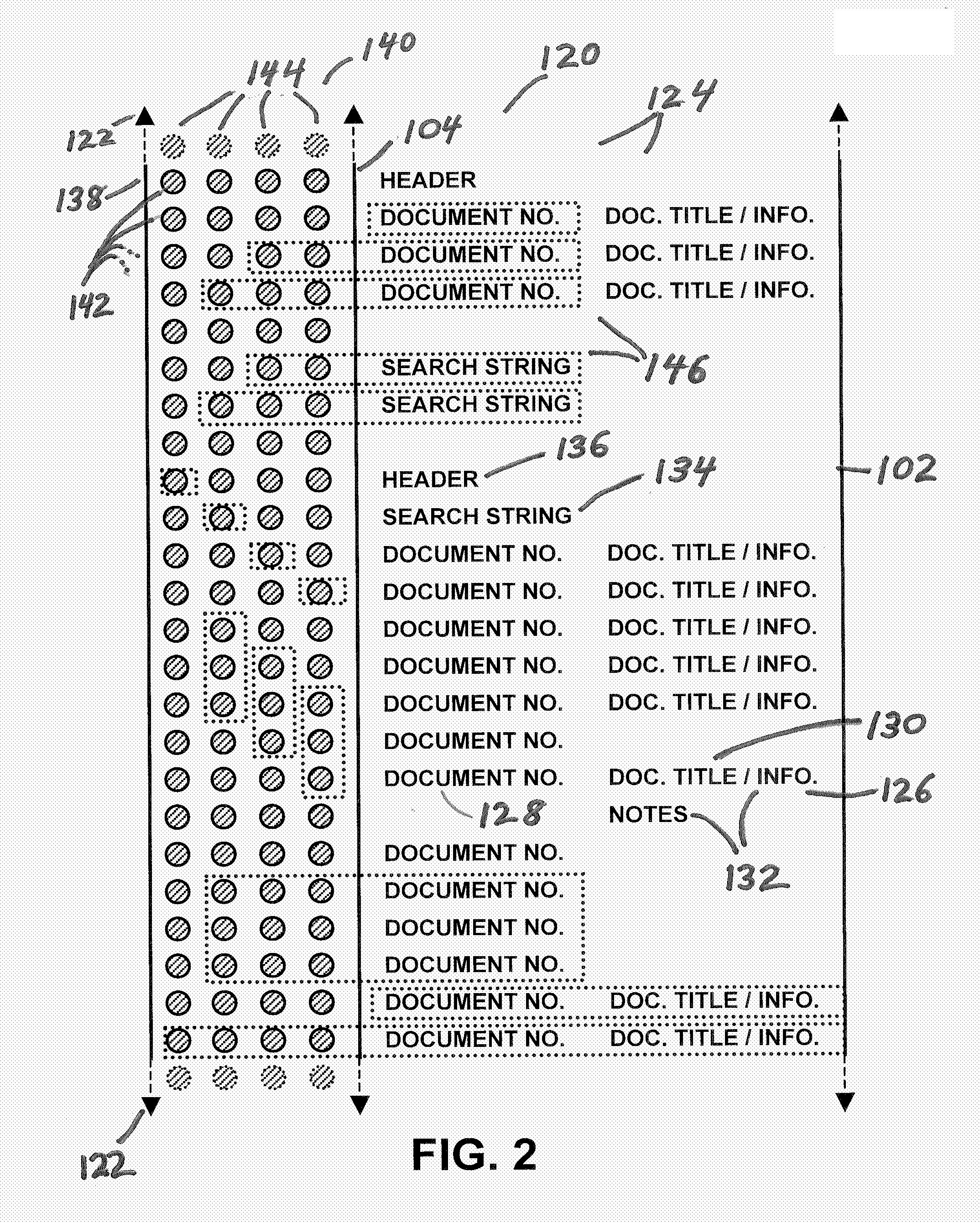 Interface for on-line database and patent searching