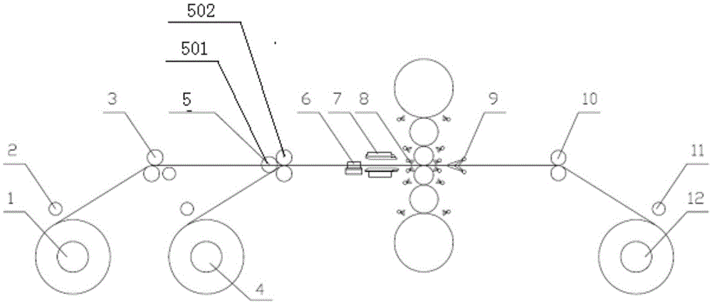 First-pass closed roll gap tail-swing rolling method for reversible cold rolling mill