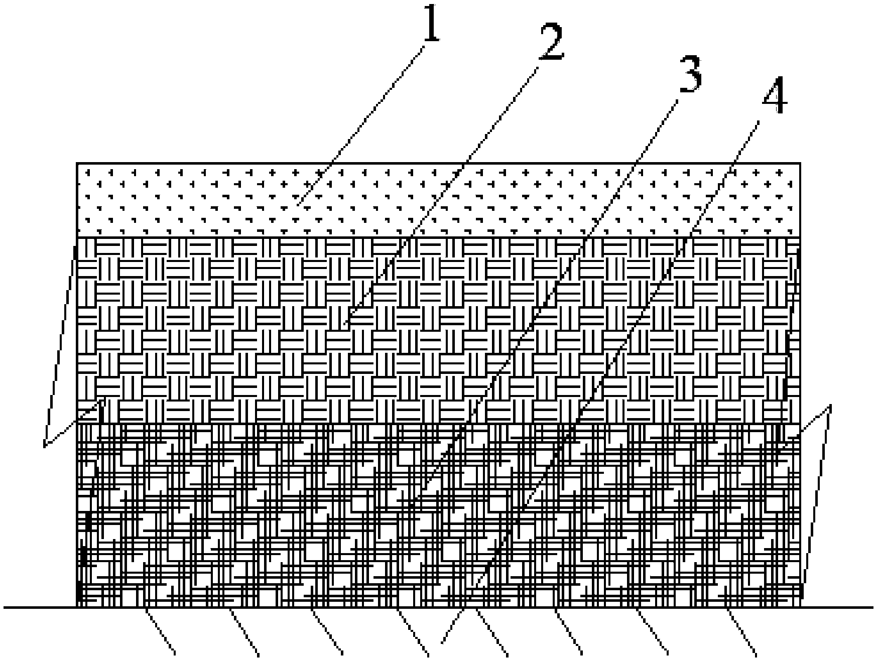 Pavement structure based on modified roller compacted concrete pavement on enzyme soil solidified base layer