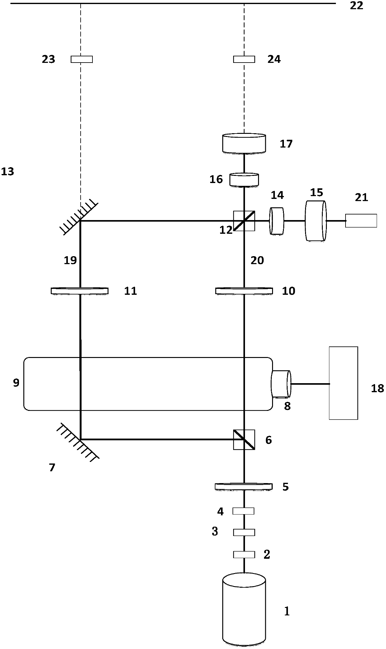 High-accuracy seawater acoustic velocity measurement method based on acousto-optic effect