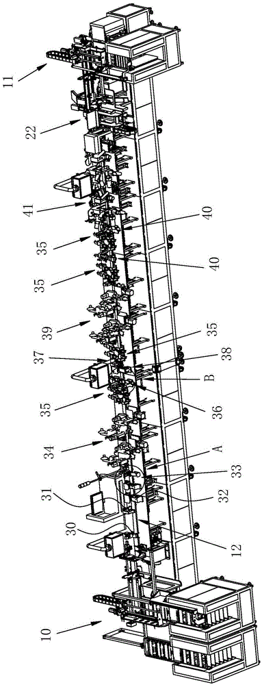 Tab folding and gluing system of automatic packaging machine