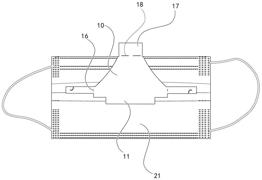 A clamping head capable of improving the air permeability of medical flat masks