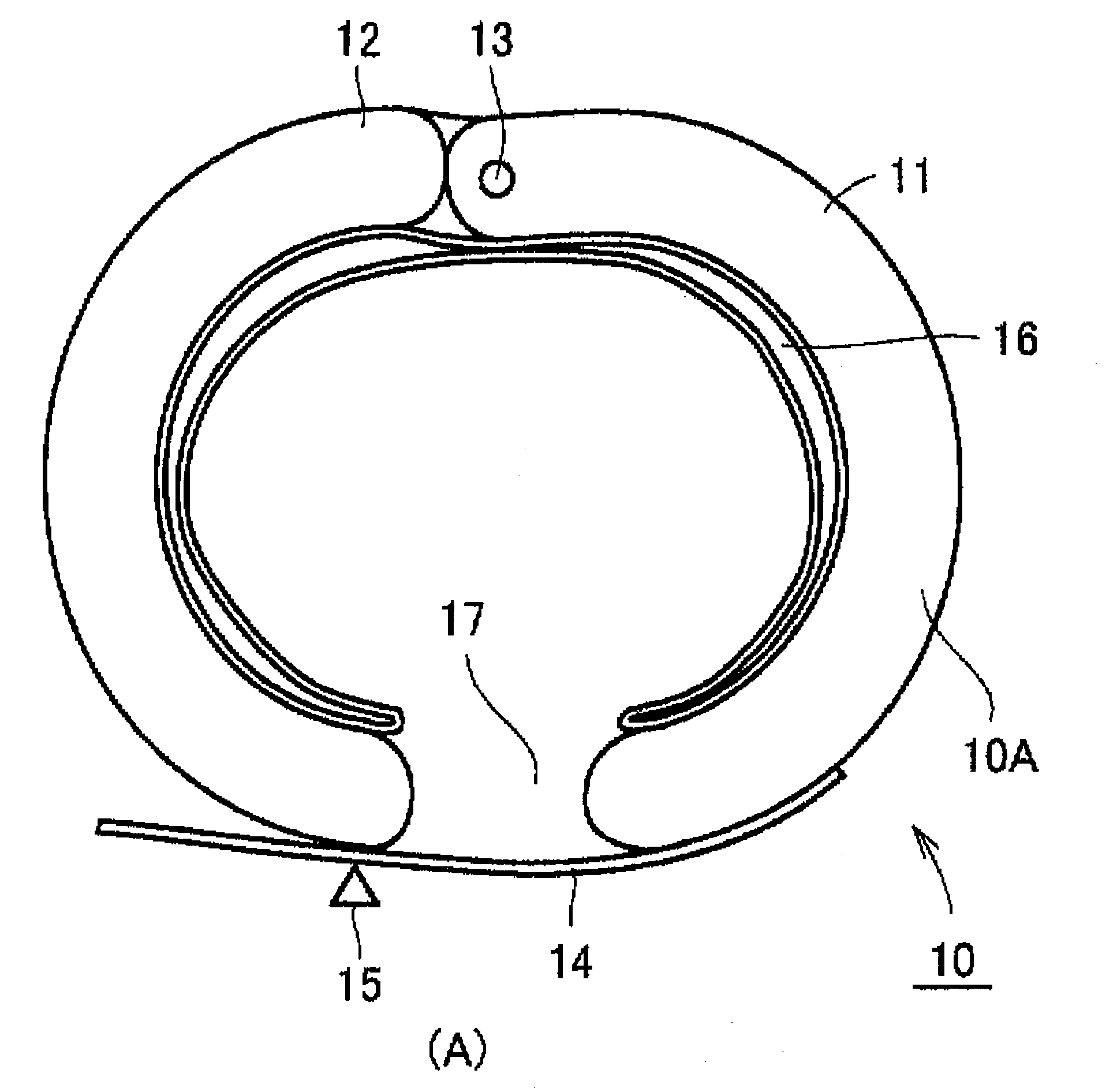 Cuff of wrist-mount blood pressure monitor