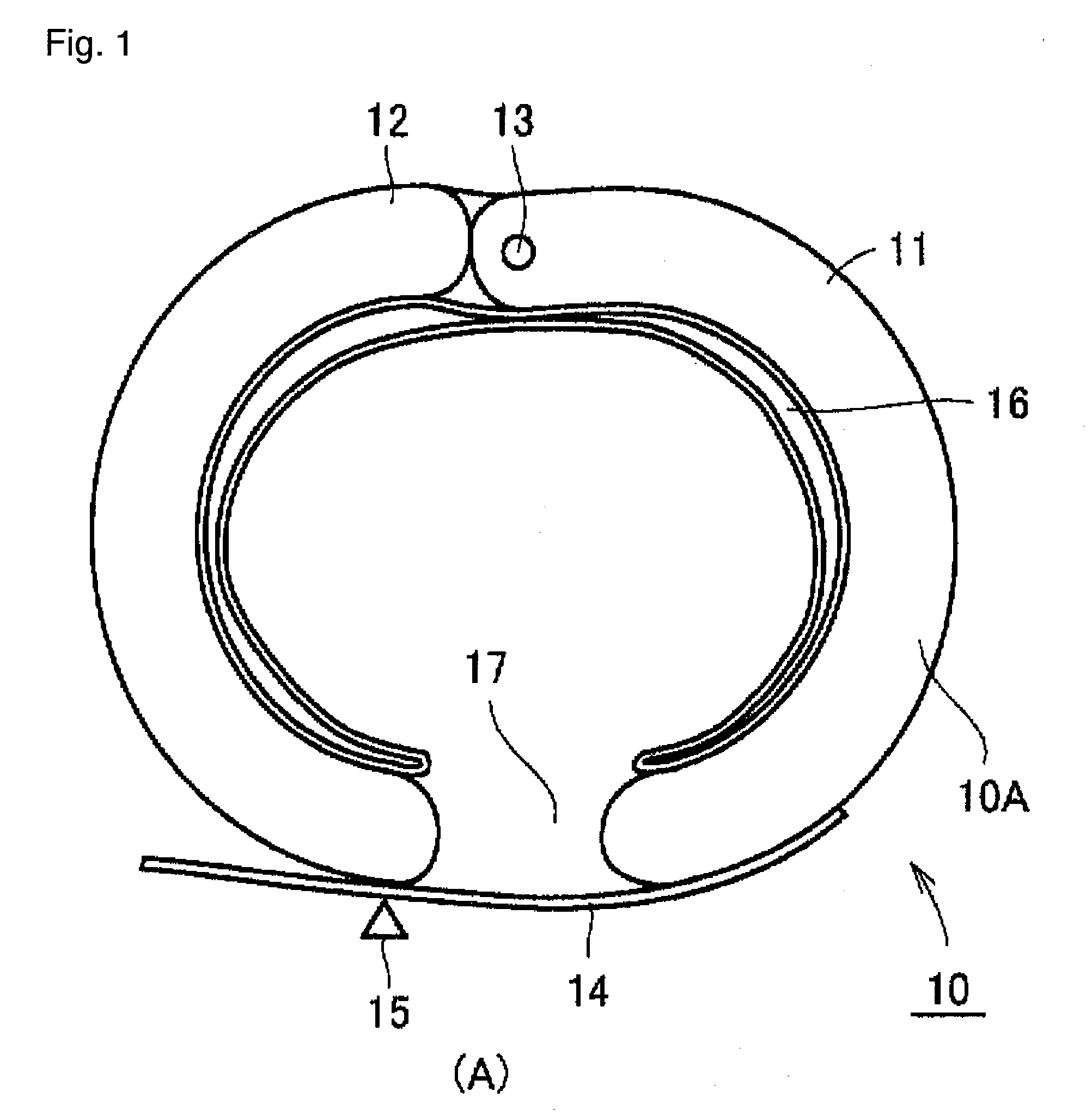 Cuff of wrist-mount blood pressure monitor